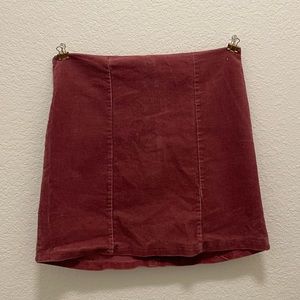 Red corduroy skirt